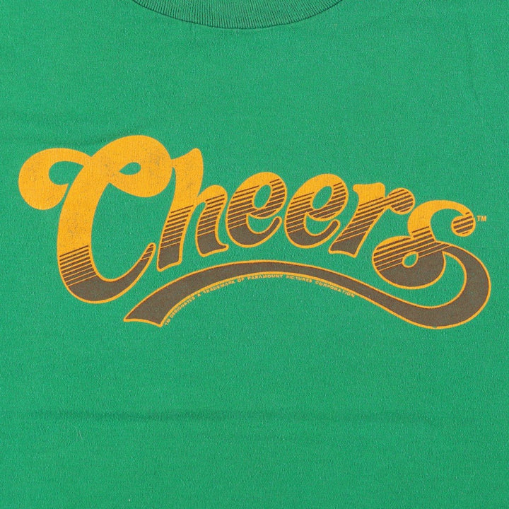 80s-90'S CHEERS TV Drama/Movie Movie T-Shirt, Made in USA, Men's XL equivalent, Vintage polyester green type Vintage Second Hand