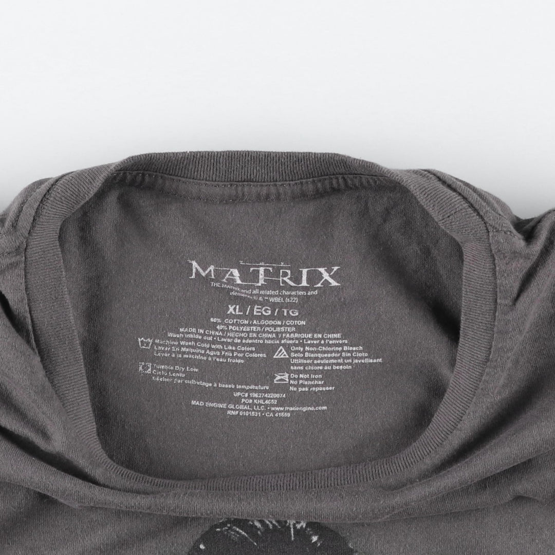 THE MATRIX Movie T-shirt (Men's XL equivalent) cotton Charcoal Vintage Second Hand