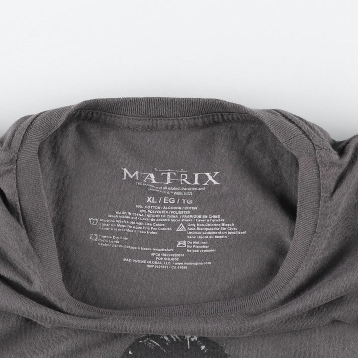 THE MATRIX Movie T-shirt (Men's XL equivalent) cotton Charcoal Vintage Second Hand
