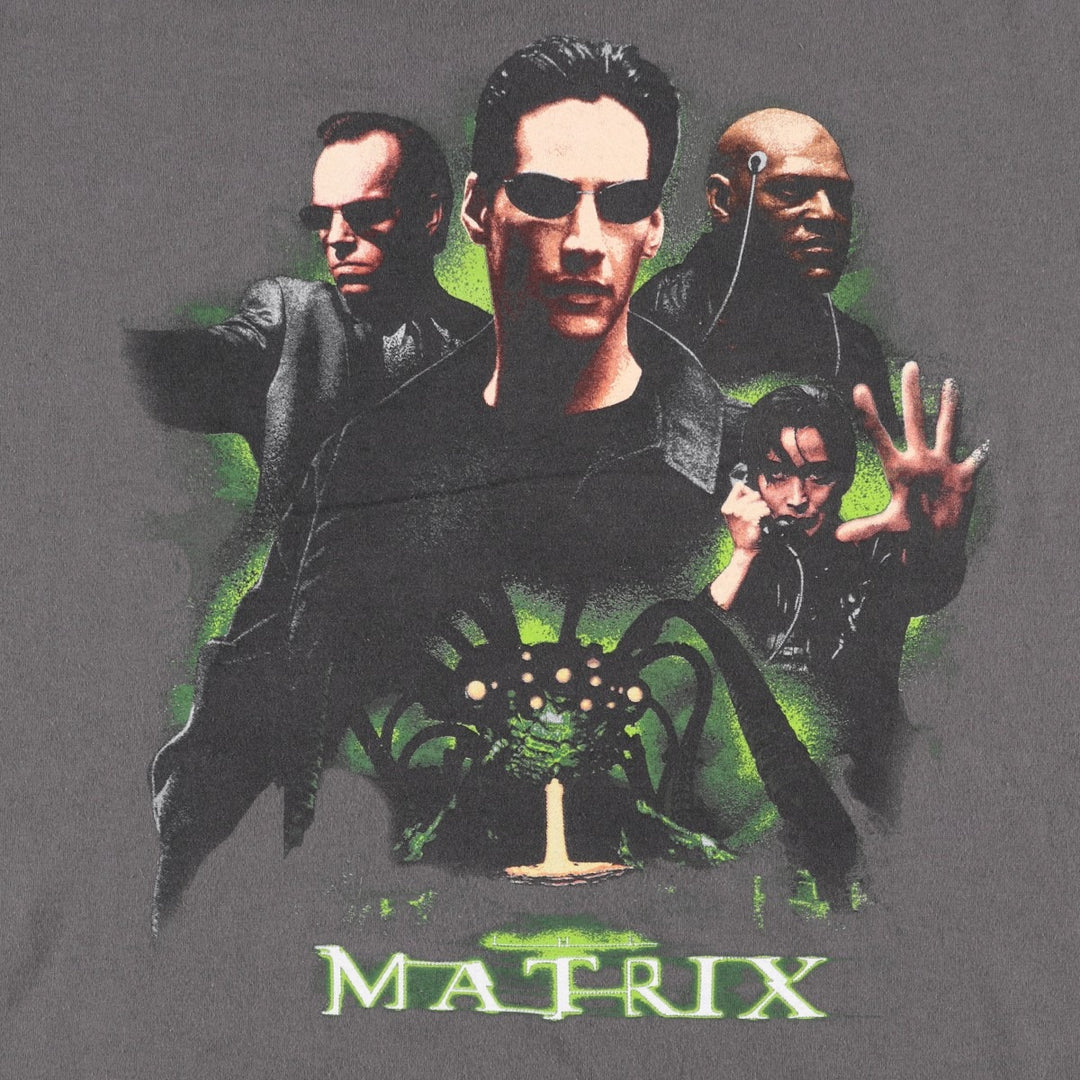 THE MATRIX Movie T-shirt (Men's XL equivalent) cotton Charcoal Vintage Second Hand