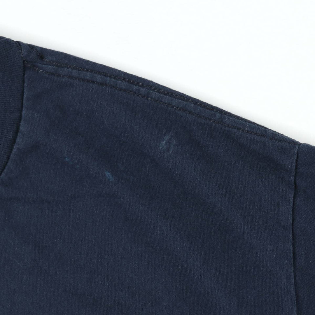MLB NEW YORK YANKEES Sports Print T-Shirt (Men's Size L) cotton navy blue type Vintage Second Hand