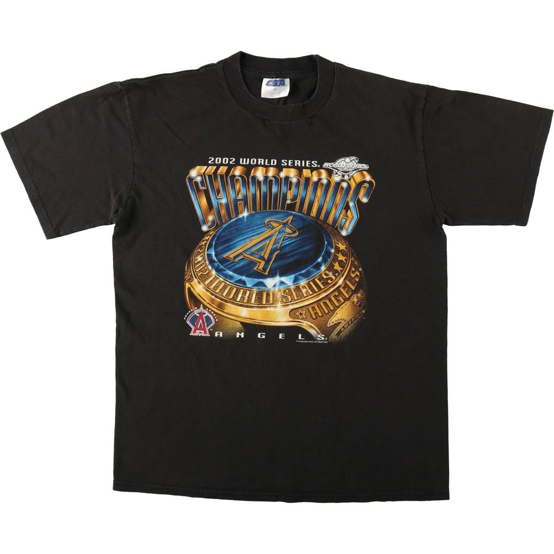 2000'S CSA MLB LOS ANGELES Los Angeles Angels sports print T-shirt, men's size L (approx.) cotton black type Vintage Second Hand