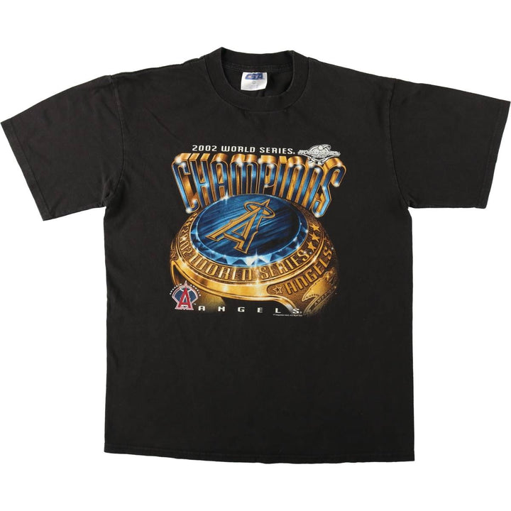 2000'S CSA MLB LOS ANGELES Los Angeles Angels sports print T-shirt, men's size L (approx.) cotton black type Vintage Second Hand