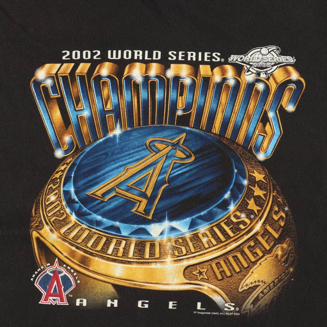 2000'S CSA MLB LOS ANGELES Los Angeles Angels sports print T-shirt, men's size L (approx.) cotton black type Vintage Second Hand
