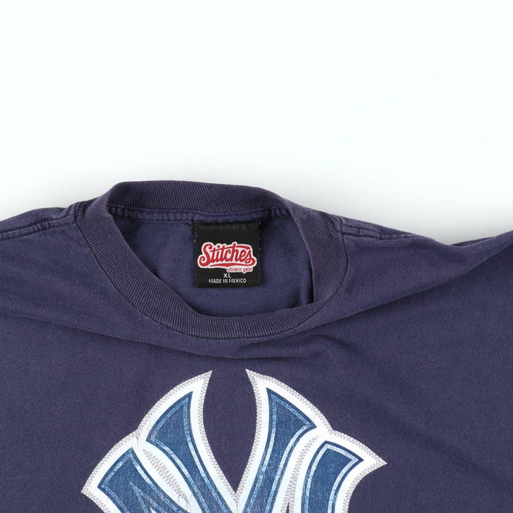 2000'S Stitches MLB New York Yankees Sports Print T-Shirt, Men's Size XL (approx.) cotton navy blue type Vintage Second Hand