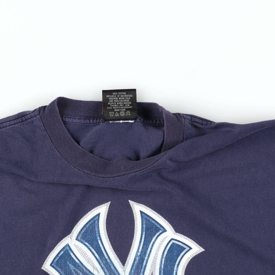 2000'S Stitches MLB New York Yankees Sports Print T-Shirt, Men's Size XL (approx.) cotton navy blue type Vintage Second Hand