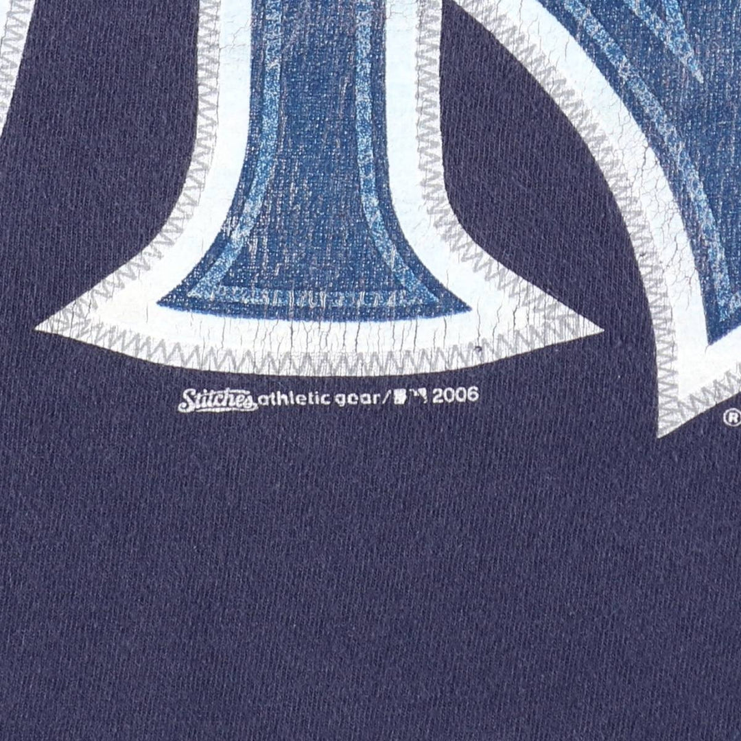 2000'S Stitches MLB New York Yankees Sports Print T-Shirt, Men's Size XL (approx.) cotton navy blue type Vintage Second Hand