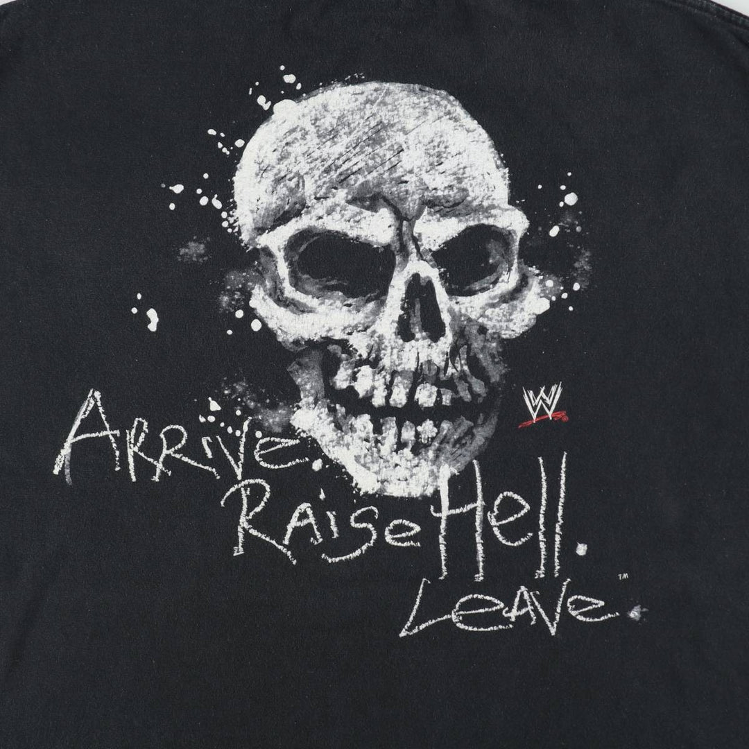 2000'S FIFTH SUN WWE Stone Cold Steve Austin Skull Pattern Pro Wrestling Sports Print T-Shirt cotton black type Vintage Second Hand