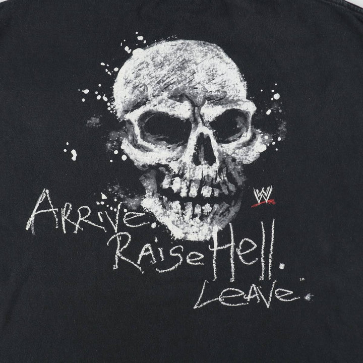 2000'S FIFTH SUN WWE Stone Cold Steve Austin Skull Pattern Pro Wrestling Sports Print T-Shirt cotton black type Vintage Second Hand