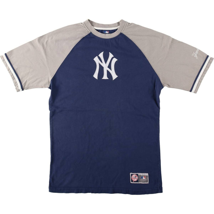 MLB NEW YORK YANKEES Sports T-Shirt (Men's Size L) cotton navy blue type Vintage Second Hand