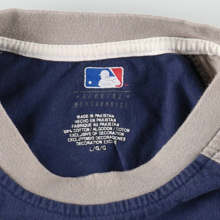 MLB NEW YORK YANKEES Sports T-Shirt (Men's Size L) cotton navy blue type Vintage Second Hand