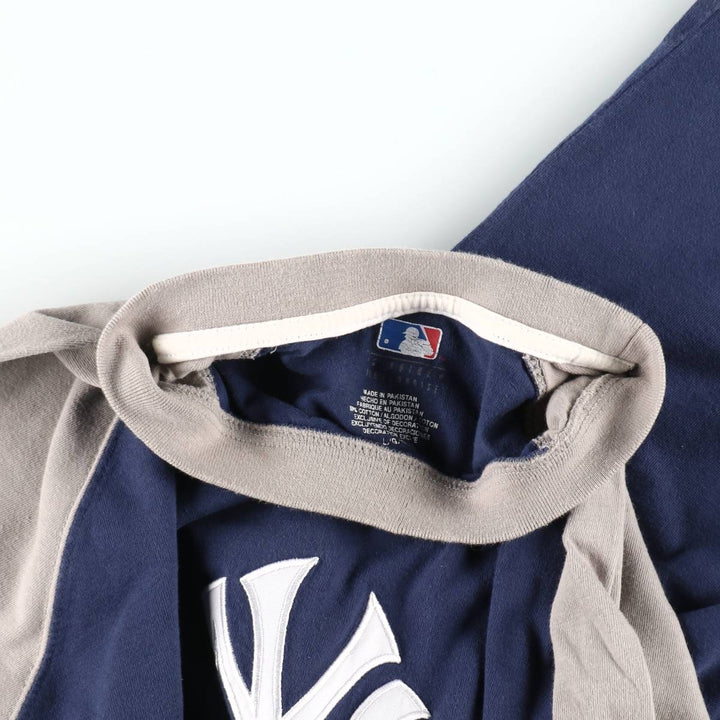 MLB NEW YORK YANKEES Sports T-Shirt (Men's Size L) cotton navy blue type Vintage Second Hand