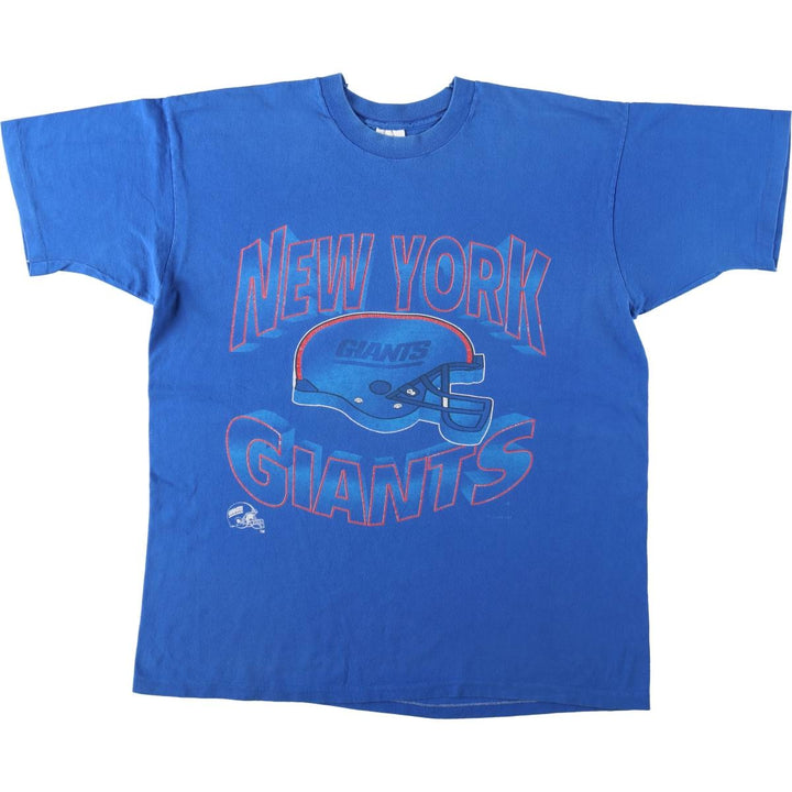 90'S ARTEX NFL New York Giants sports print T-shirt, Made in USA, Men's XL equivalent, Vintage cotton blue type Vintage Second Hand