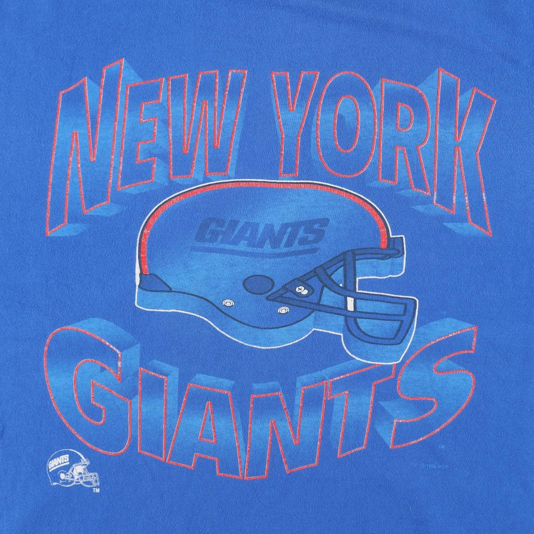 90'S ARTEX NFL New York Giants sports print T-shirt, Made in USA, Men's XL equivalent, Vintage cotton blue type Vintage Second Hand