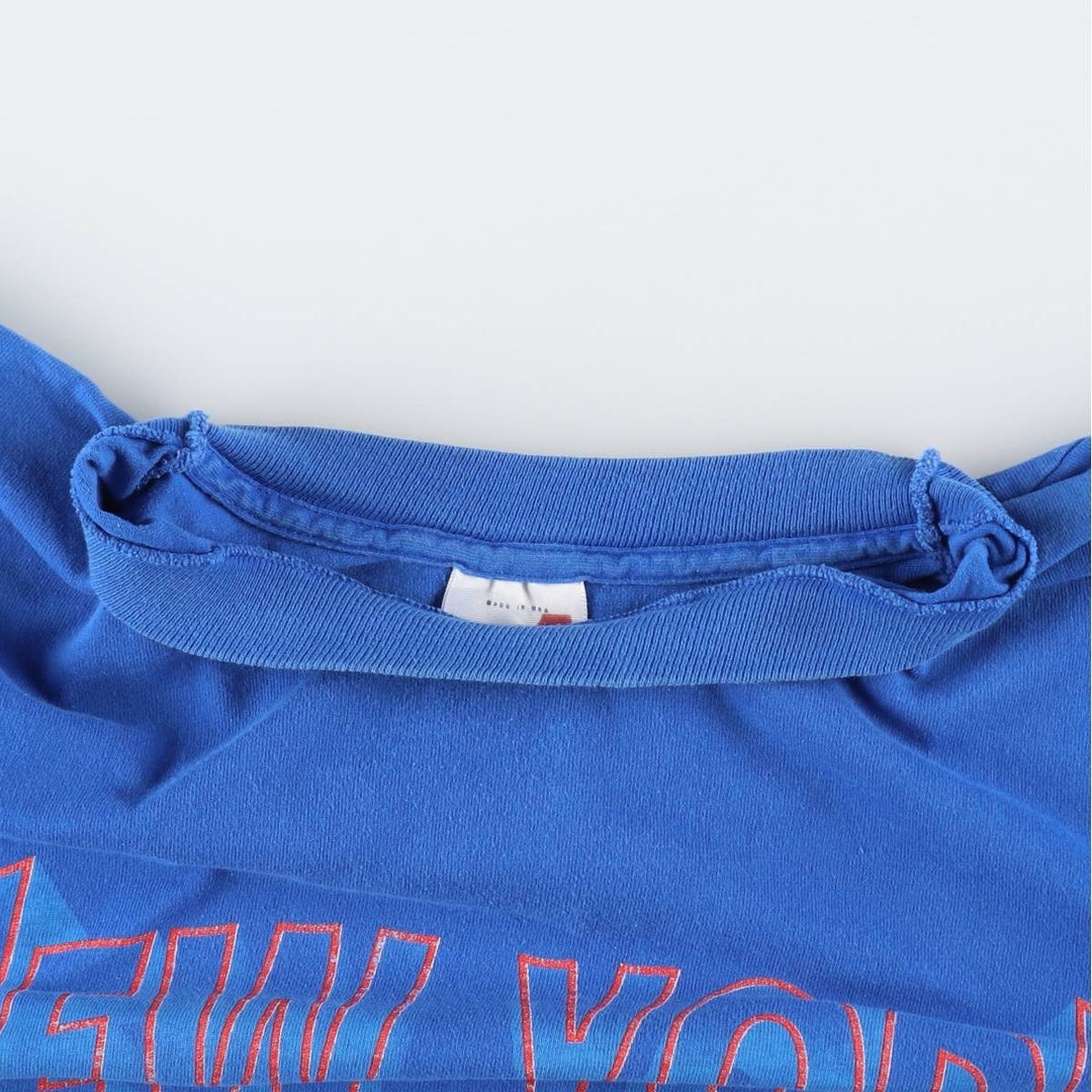 90'S ARTEX NFL New York Giants sports print T-shirt, Made in USA, Men's XL equivalent, Vintage cotton blue type Vintage Second Hand