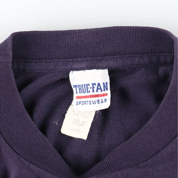 90'S TRUE-FAN NFL DENVER BRONCOS Sports Print T-Shirt, Men's XL (approx.), Vintage cotton purple type Vintage Second Hand