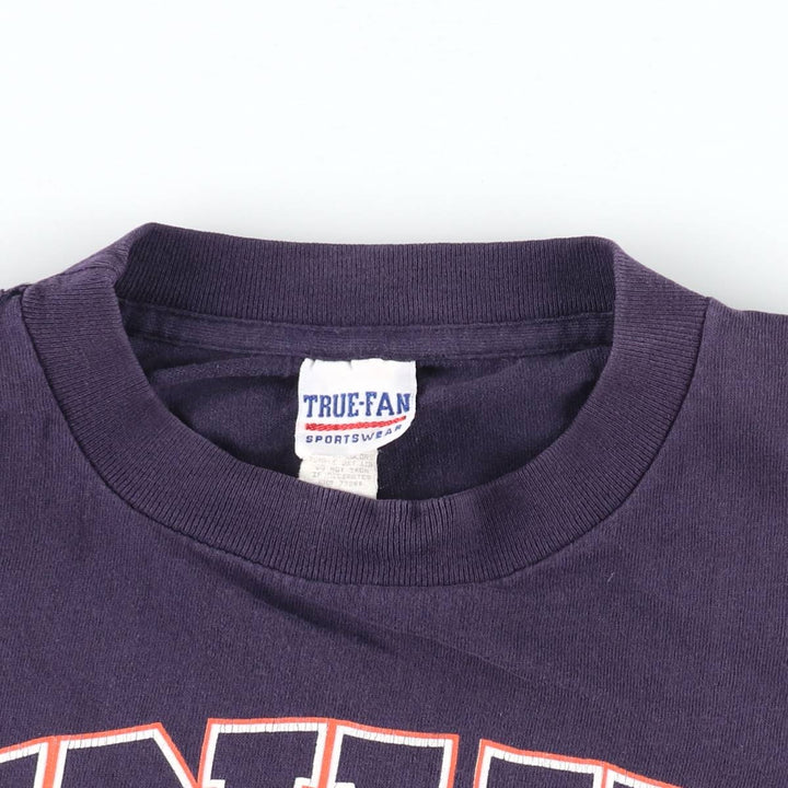90'S TRUE-FAN NFL DENVER BRONCOS Sports Print T-Shirt, Men's XL (approx.), Vintage cotton purple type Vintage Second Hand