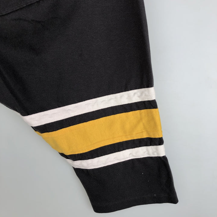 90'S Team Rated NHL Pittsburgh Penguins V-neck football short-sleeve t-shirt, men's size XL (approx.) cotton black type Vintage Second Hand