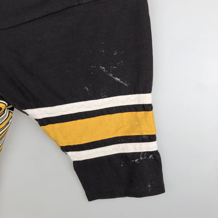 90'S Team Rated NHL Pittsburgh Penguins V-neck football short-sleeve t-shirt, men's size XL (approx.) cotton black type Vintage Second Hand
