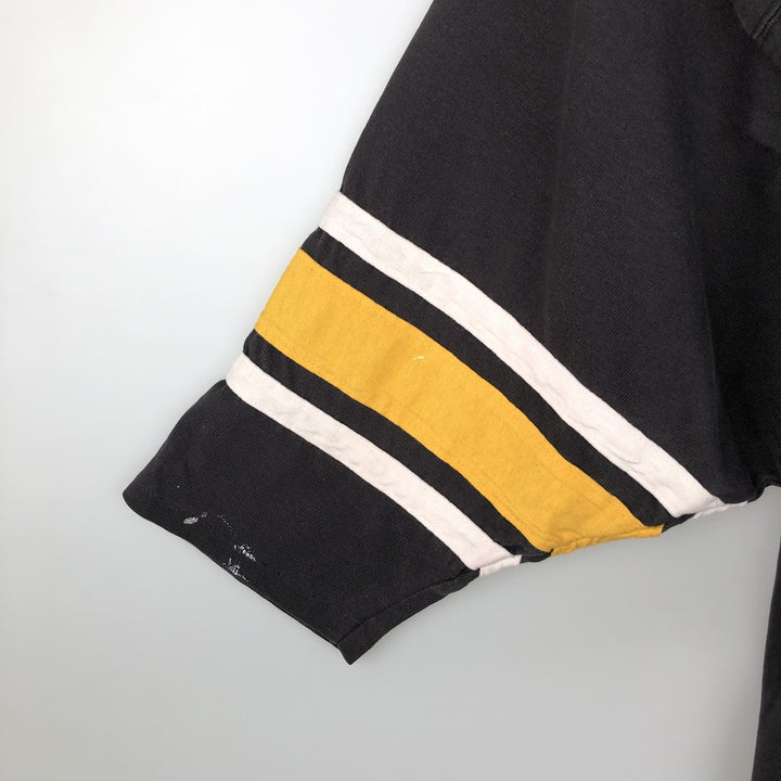 90'S Team Rated NHL Pittsburgh Penguins V-neck football short-sleeve t-shirt, men's size XL (approx.) cotton black type Vintage Second Hand