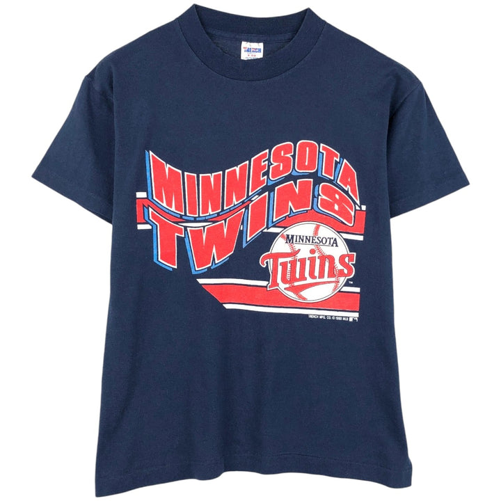 90'S TRENCH MLB MINNESOTA TWINS Sports Print T-Shirt, Made in USA, Men's Size M (approx.), Vintage cotton navy blue type Vintage Second Hand