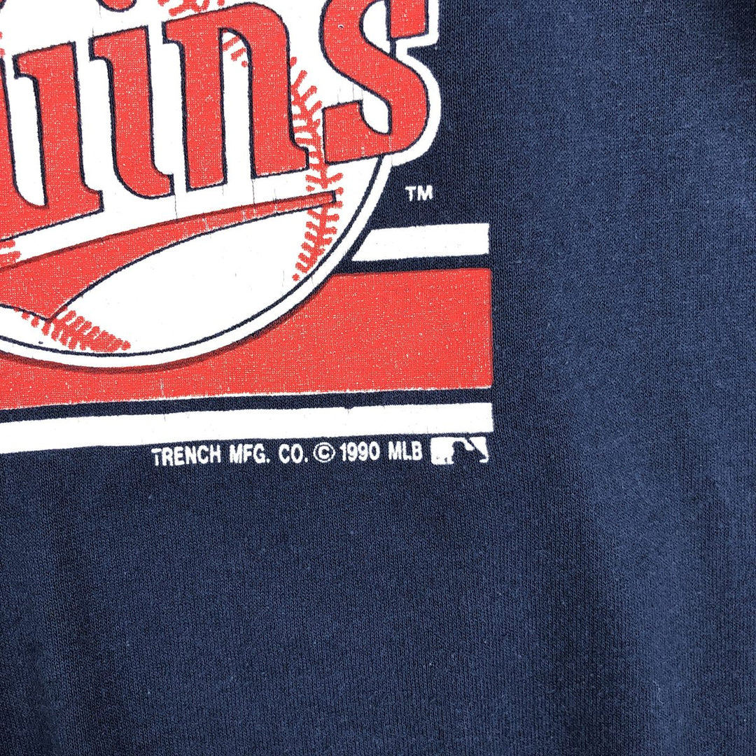 90'S TRENCH MLB MINNESOTA TWINS Sports Print T-Shirt, Made in USA, Men's Size M (approx.), Vintage cotton navy blue type Vintage Second Hand
