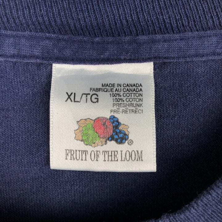90'S Fruit of the Loom MLB Toronto Blue Jays Logo Print T-Shirt, Made in Canada, Men's XL (approx.) cotton navy blue type Vintage Second Hand