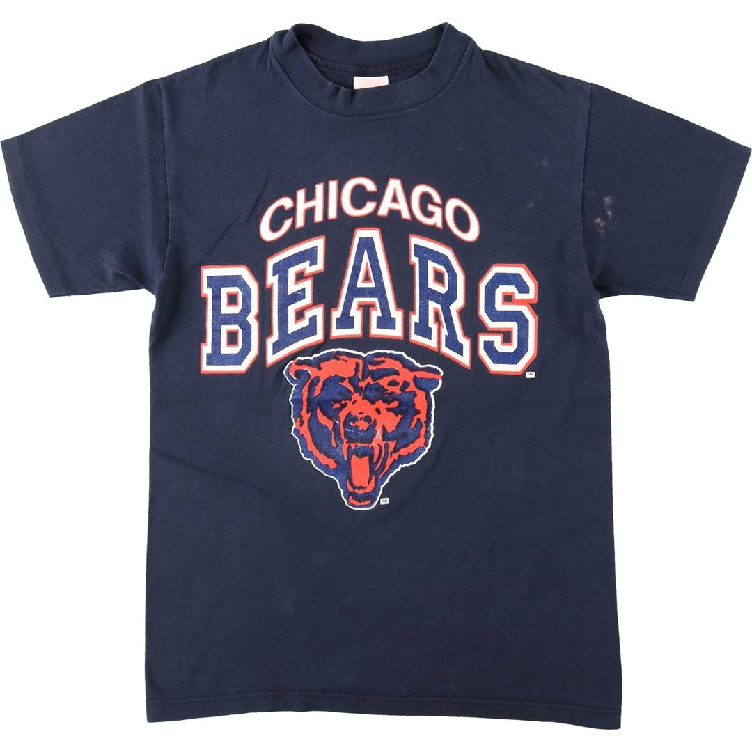 Champion NFL Chicago Bears sports print t-shirt, made in USA, men's size M equivalent, vintage. cotton navy blue type Vintage Second Hand