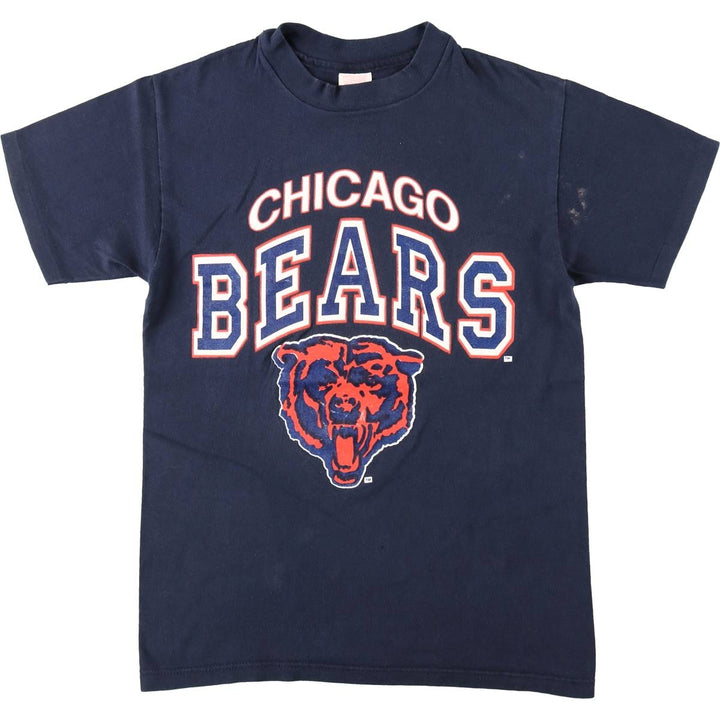 Champion NFL Chicago Bears sports print t-shirt, made in USA, men's size M equivalent, vintage. cotton navy blue type Vintage Second Hand