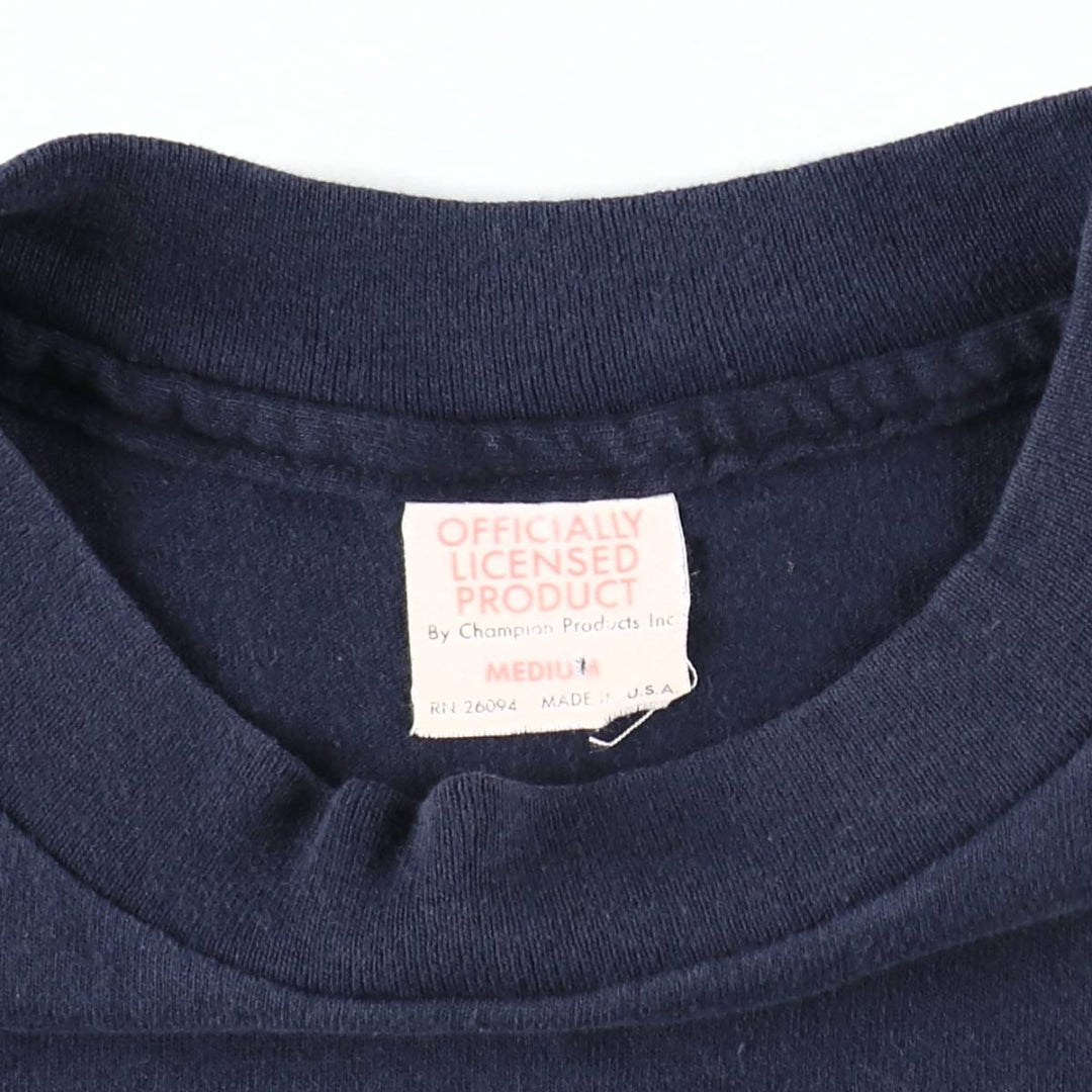 Champion NFL Chicago Bears sports print t-shirt, made in USA, men's size M equivalent, vintage. cotton navy blue type Vintage Second Hand