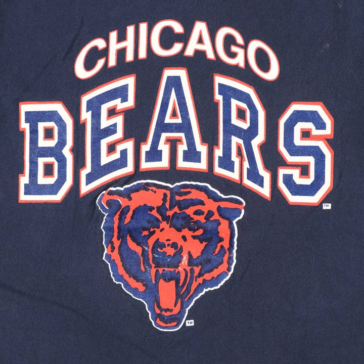 Champion NFL Chicago Bears sports print t-shirt, made in USA, men's size M equivalent, vintage. cotton navy blue type Vintage Second Hand