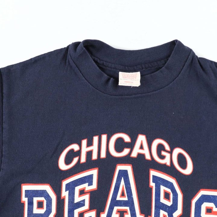 Champion NFL Chicago Bears sports print t-shirt, made in USA, men's size M equivalent, vintage. cotton navy blue type Vintage Second Hand