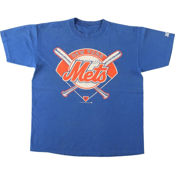 80'S Starter MLB New York Mets sports print t-shirt, men's size L equivalent, vintage. unclear blue type Vintage Second Hand