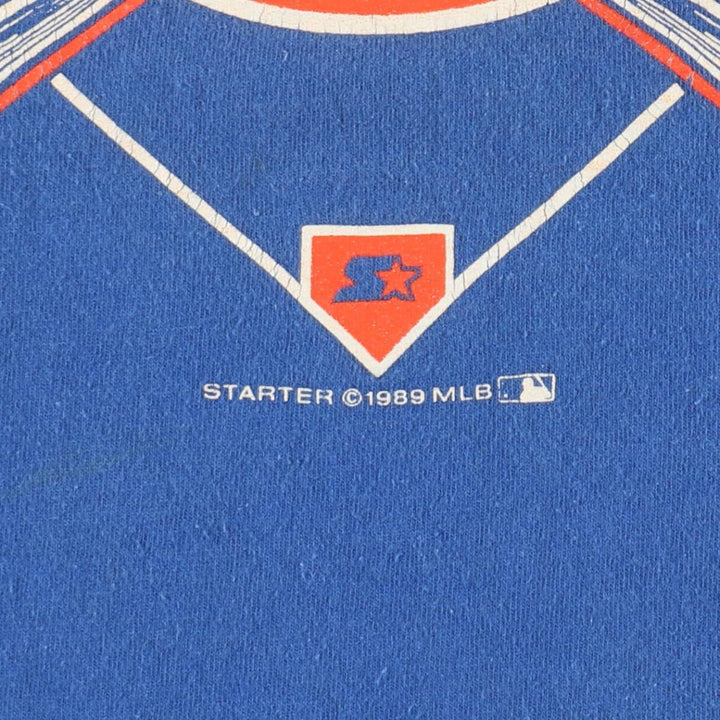 80'S Starter MLB New York Mets sports print t-shirt, men's size L equivalent, vintage. unclear blue type Vintage Second Hand