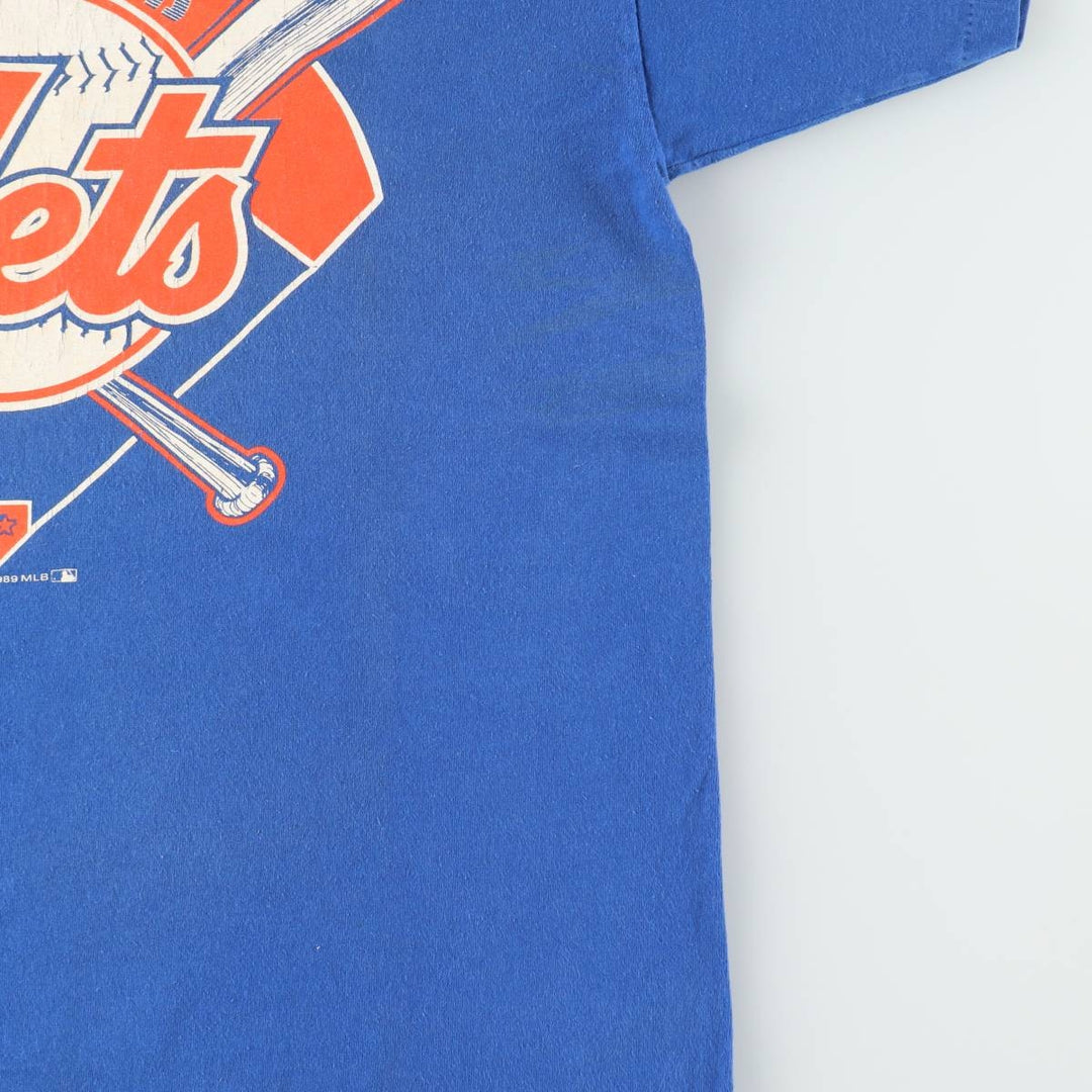 80'S Starter MLB New York Mets sports print t-shirt, men's size L equivalent, vintage. unclear blue type Vintage Second Hand