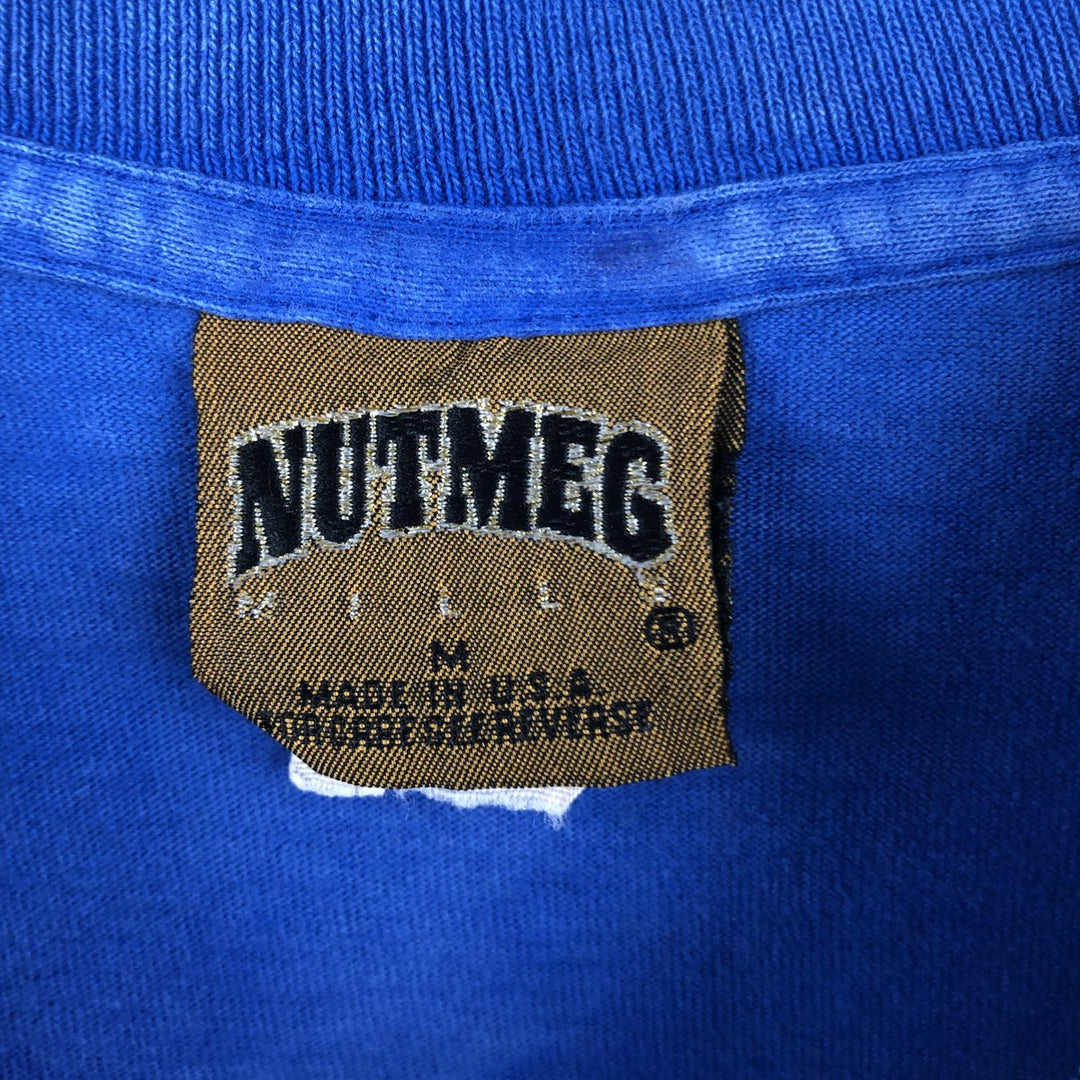 90'S Nutmeg MLB Chicago Cubs sports print T-shirt, Made in USA, Men's size M equivalent, Vintage cotton blue type Vintage Second Hand