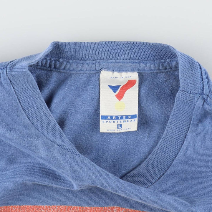 90'S ARTEX MLB CHICAGO CUBS Sports Print T-Shirt, Made in USA, Men's Size L (Equivalent), Vintage cotton blue type Vintage Second Hand