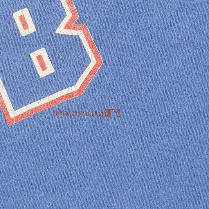 90'S ARTEX MLB CHICAGO CUBS Sports Print T-Shirt, Made in USA, Men's Size L (Equivalent), Vintage cotton blue type Vintage Second Hand