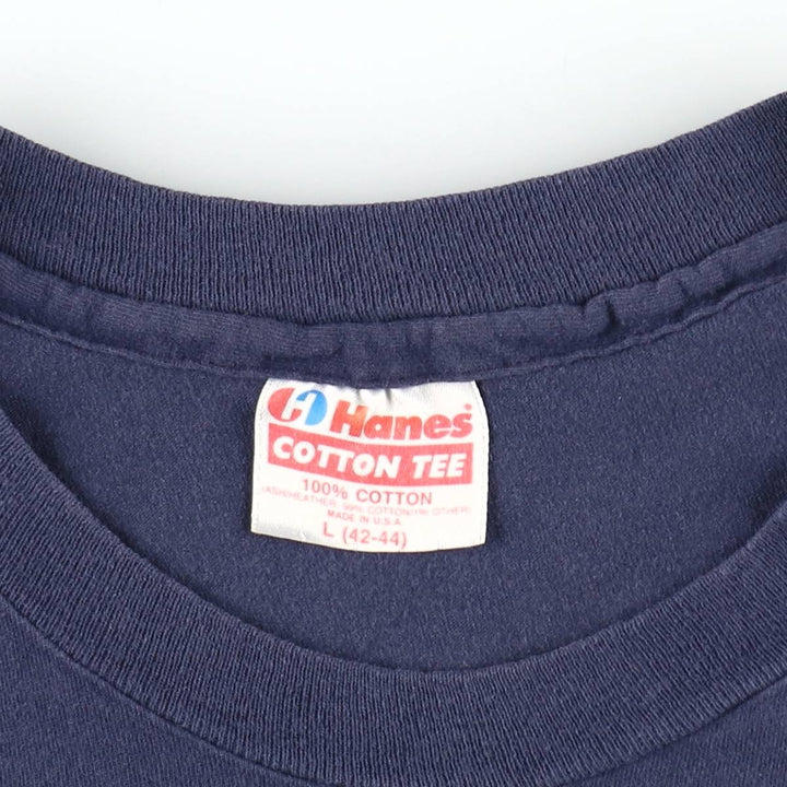 80'S Hanes NFL San Diego Chargers sports print T-shirt, Made in USA, Men's size L (approx.) cotton navy blue type Vintage Second Hand