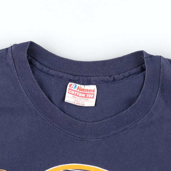 80'S Hanes NFL San Diego Chargers sports print T-shirt, Made in USA, Men's size L (approx.) cotton navy blue type Vintage Second Hand