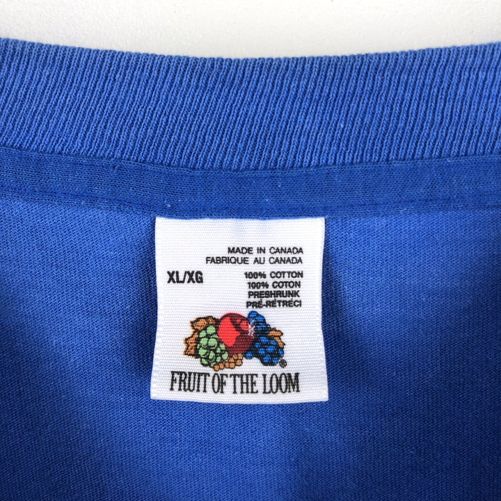 90'S Fruit of the Loom MLB Toronto Blue Jays Sports Print T-Shirt, Made in Canada, Men's XL equivalent, Vintage cotton blue type Vintage Second Hand