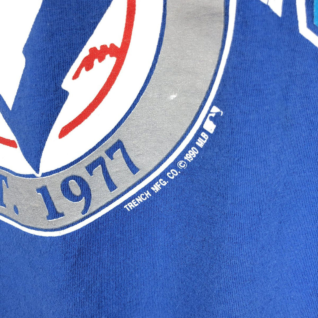 90'S Fruit of the Loom MLB Toronto Blue Jays Sports Print T-Shirt, Made in Canada, Men's XL equivalent, Vintage cotton blue type Vintage Second Hand