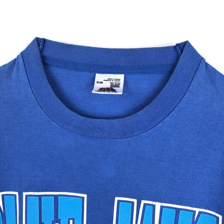 90'S Fruit of the Loom MLB Toronto Blue Jays Sports Print T-Shirt, Made in Canada, Men's XL equivalent, Vintage cotton blue type Vintage Second Hand