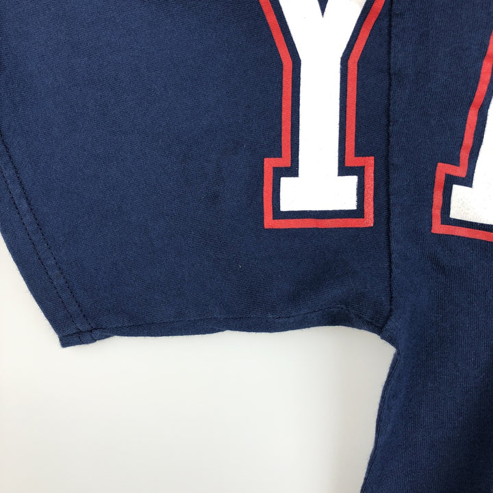 90'S MLB New York Yankees sports print t-shirt, made in USA, men's size L equivalent, vintage. cotton navy blue type Vintage Second Hand