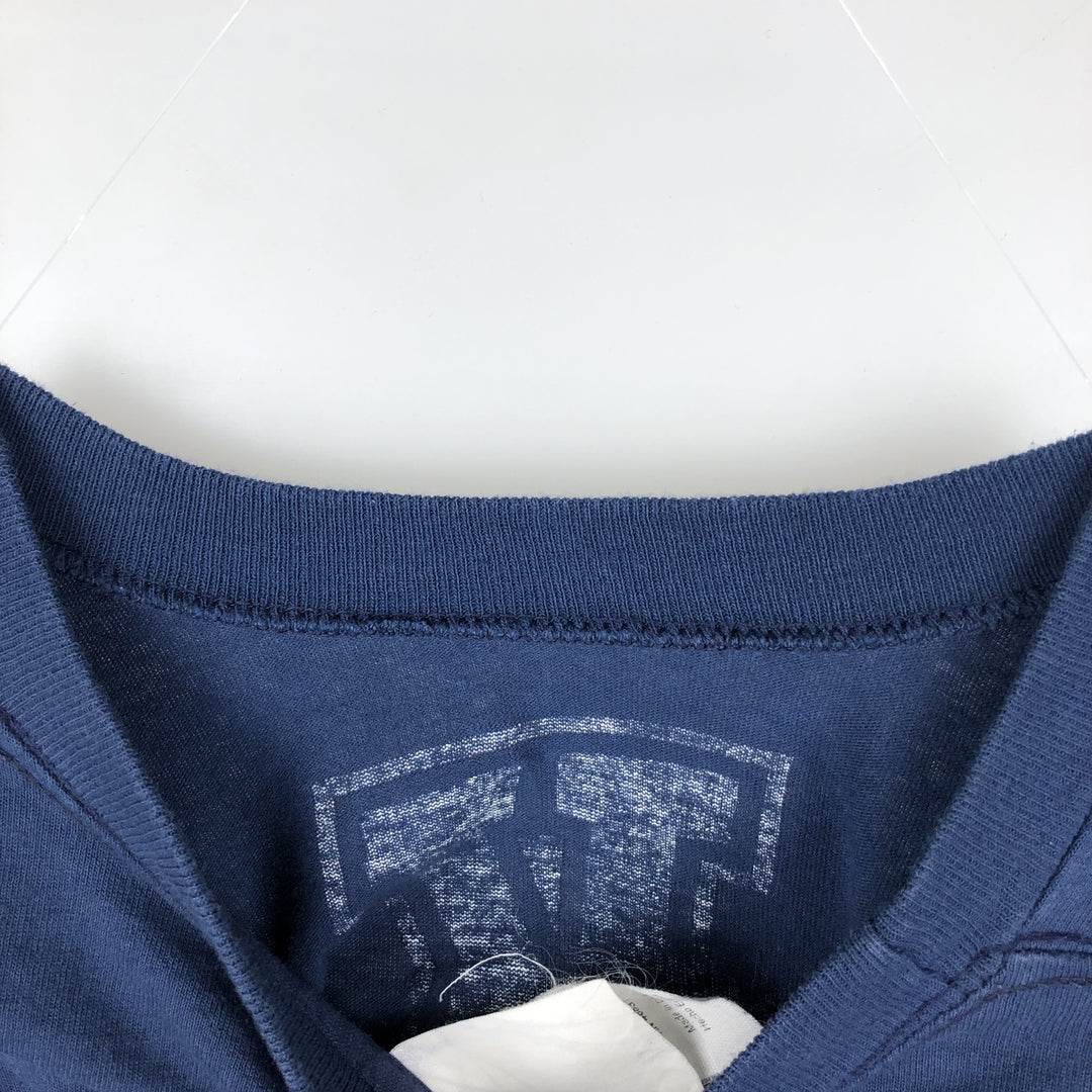 90'S MLB New York Yankees sports print t-shirt, made in USA, men's size L equivalent, vintage. cotton navy blue type Vintage Second Hand