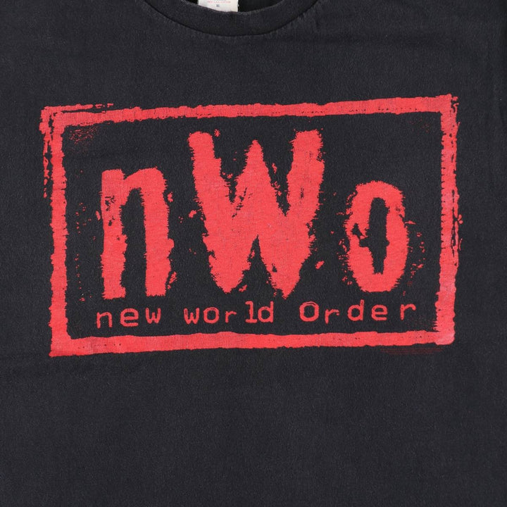 90'S T-AMERICA nWo New World Order Pro Wrestling Sports Print T-Shirt, Men's XL (approx.), Vintage cotton black type Vintage Second Hand