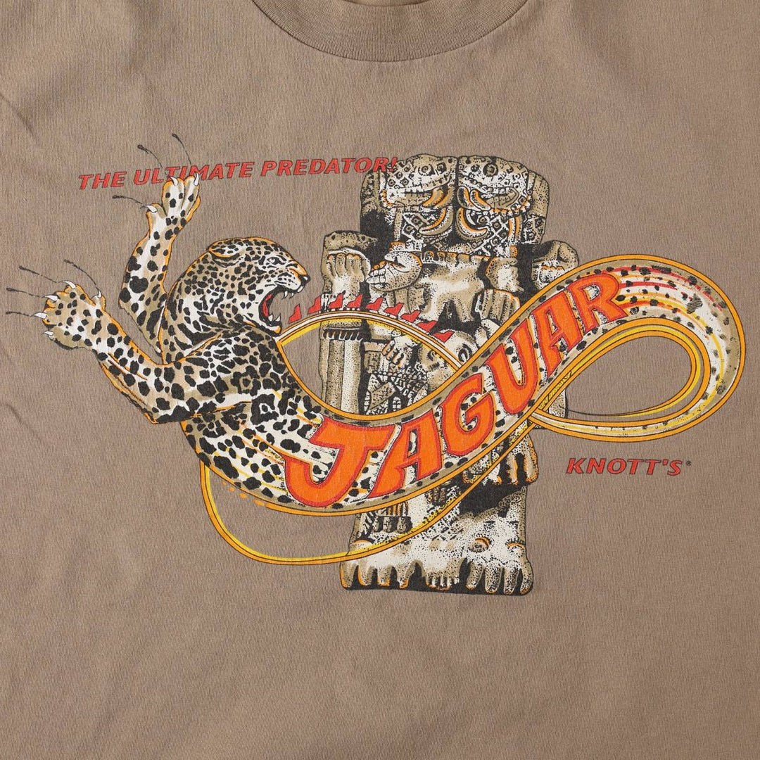 Knott's Berry Farm Animal Pattern Advertising T-Shirt, Made in USA, Men's XL (approx.) unclear beige type brown Vintage Second Hand
