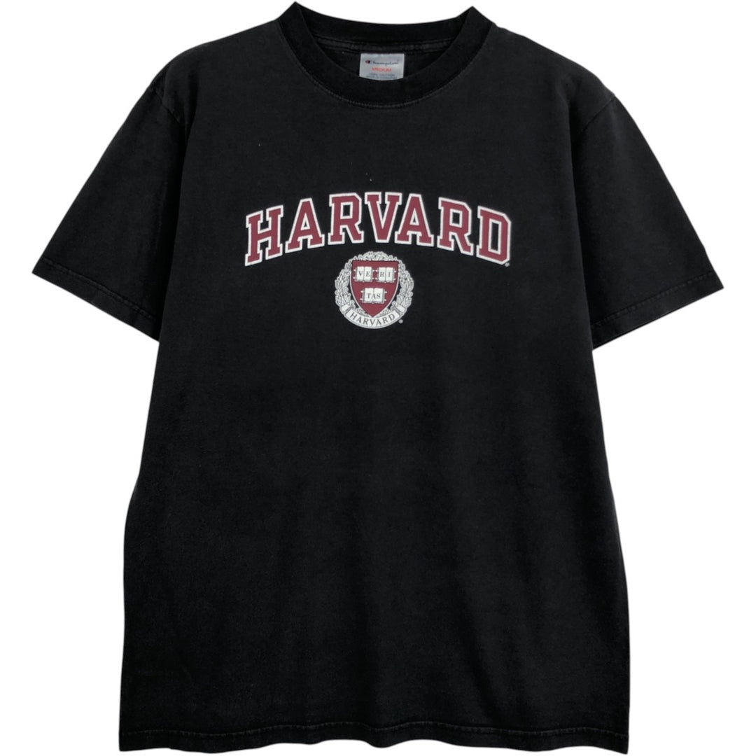 Champion Harvard University College T-shirt, Men's Size M (approx.) cotton Charcoal Vintage Second Hand
