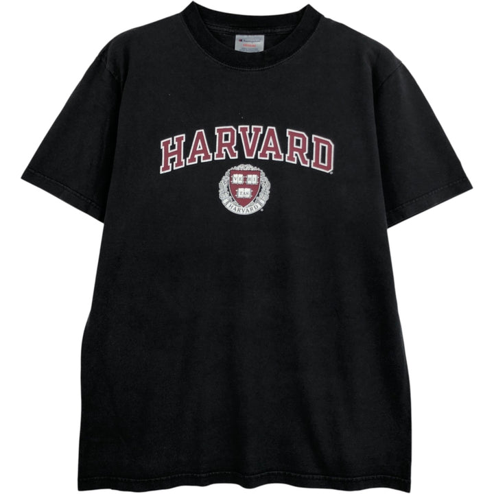 Champion Harvard University College T-shirt, Men's Size M (approx.) cotton Charcoal Vintage Second Hand