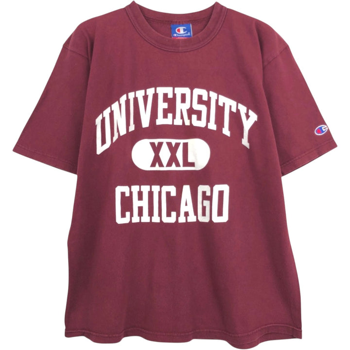 2000'S Champion Authentic Athletic Apparel Triple Print College T-Shirt, Men's Size M (approx.) cotton wine-red Vintage Second Hand